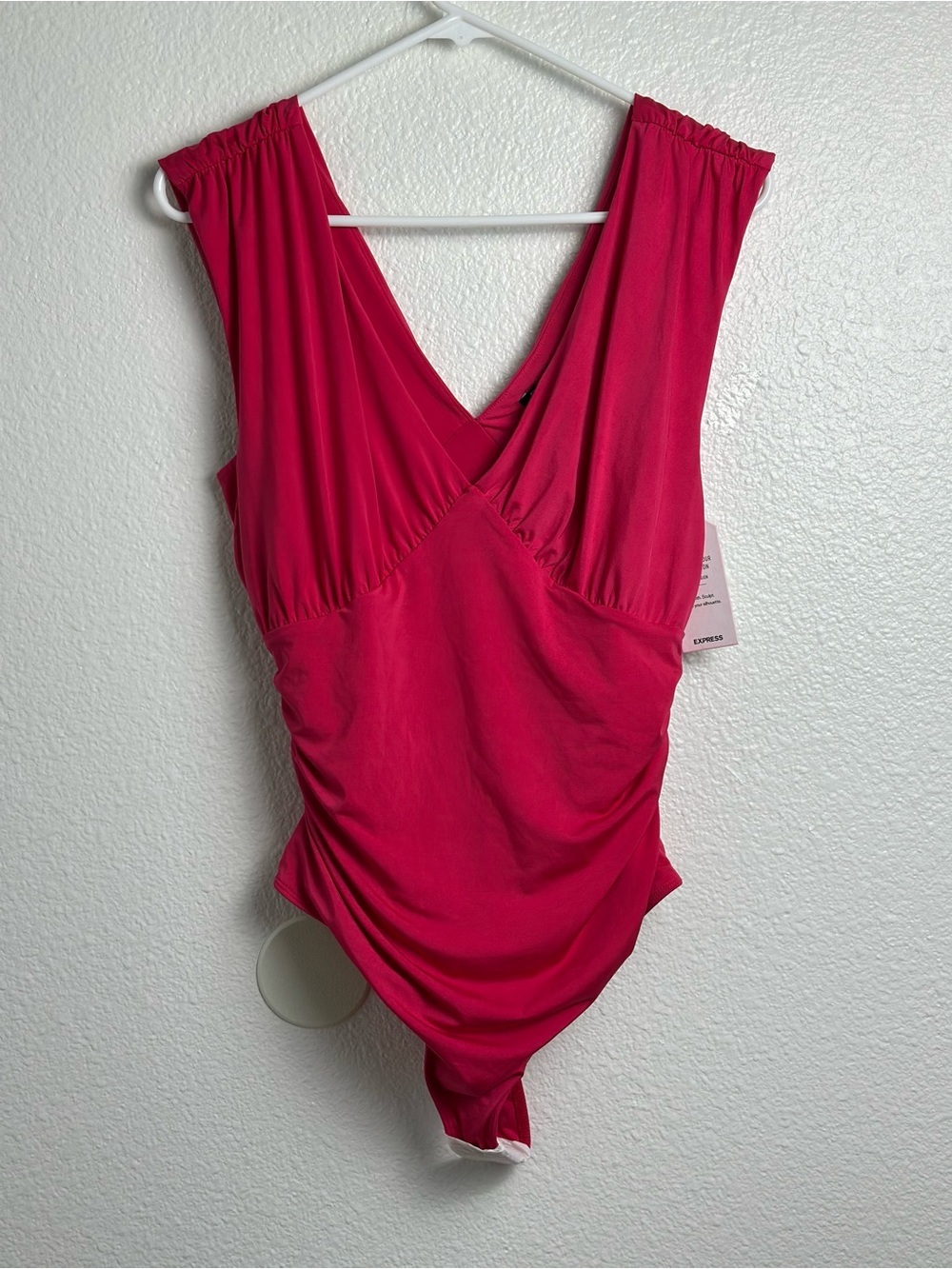 Express Body Contour Compression Bodysuit in Hot Pink Size Medium